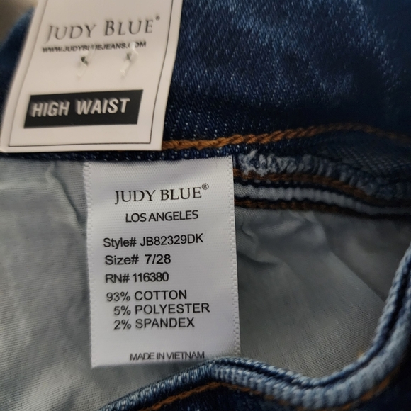 NWT Judy Blue Women's jeans style JB82329DK Size 7/28 front yoke dark wash - Picture 6 of 9